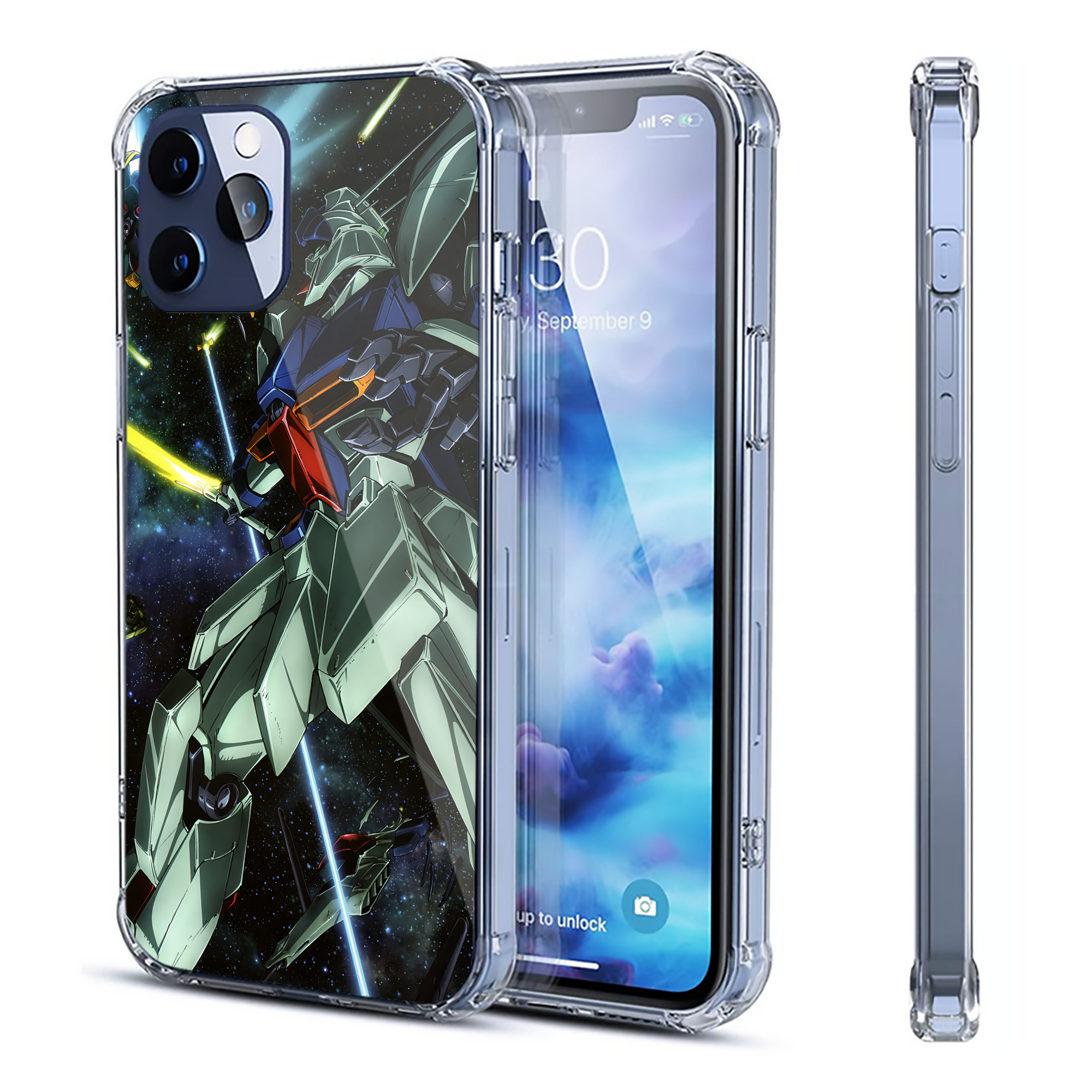 （画像用） 機動戦士ガンダム Mobile Suit Gundam 【iPhone 12シリーズ対応】透明スマホケース（クリアソフトケース）